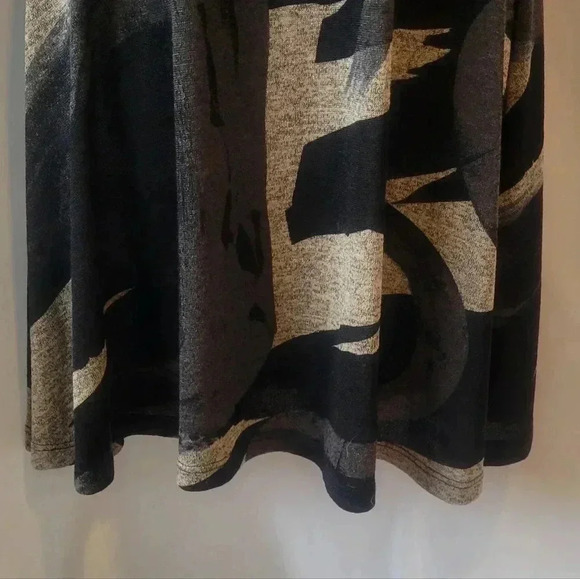 SIZE MEDIUM VINTAGE TAHERI Babydoll Dress Ruched Sleevless Racerback BLK/BRN/TAN - Picture 4 of 7